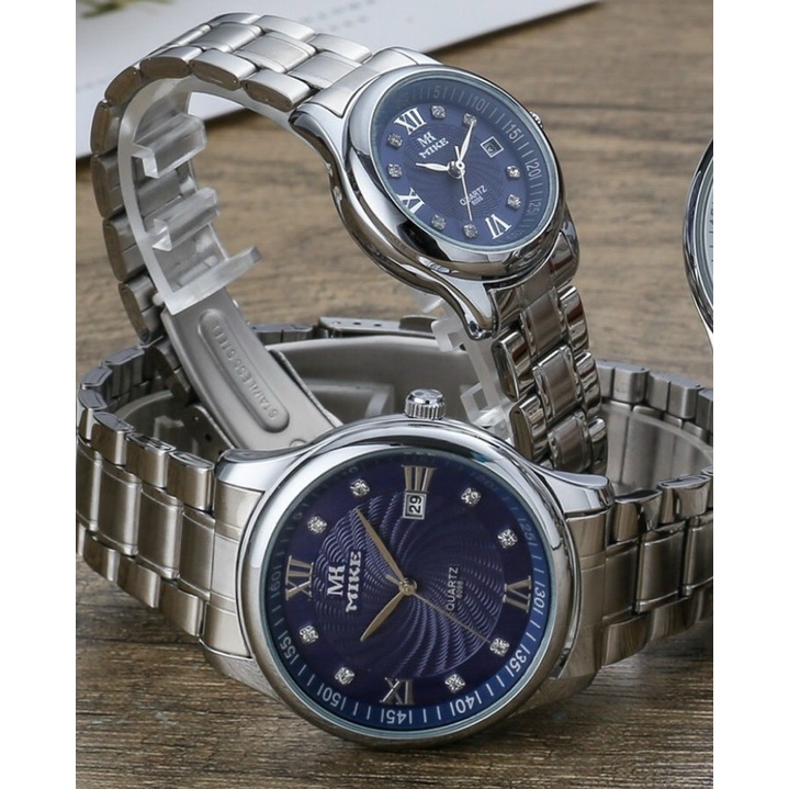 Đồng hồ nam nữ, đồng hồ cặp đôi chính hãng Mike 8098 mặt tròn, chống nước, bảo hành 12 tháng
