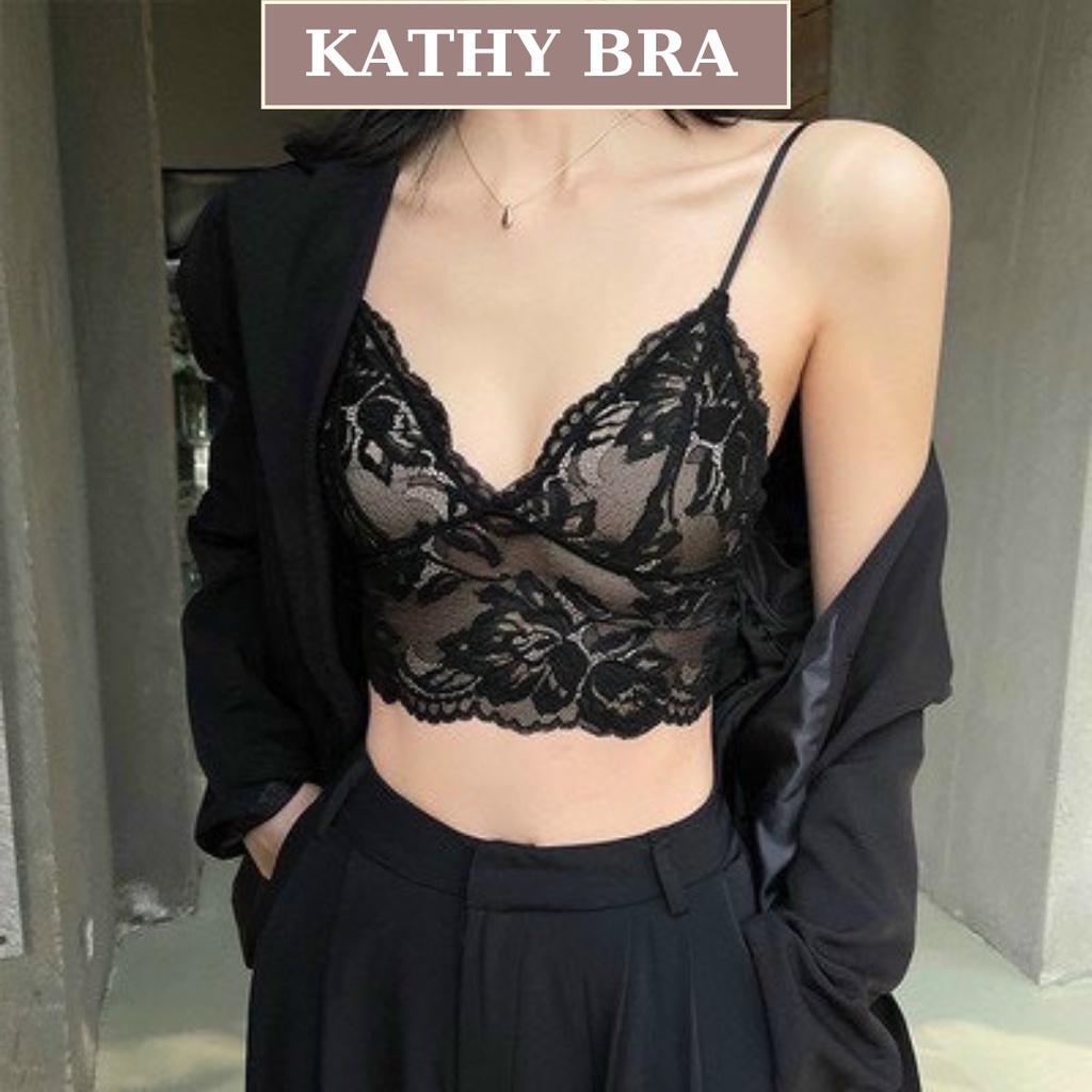 A23 Áo Bra Ren Bralette KATHY BRA Không Gọng Mềm Mại Mút Vừa Kiểu Dáng Croptop Mix Đồ Siêu Xinh