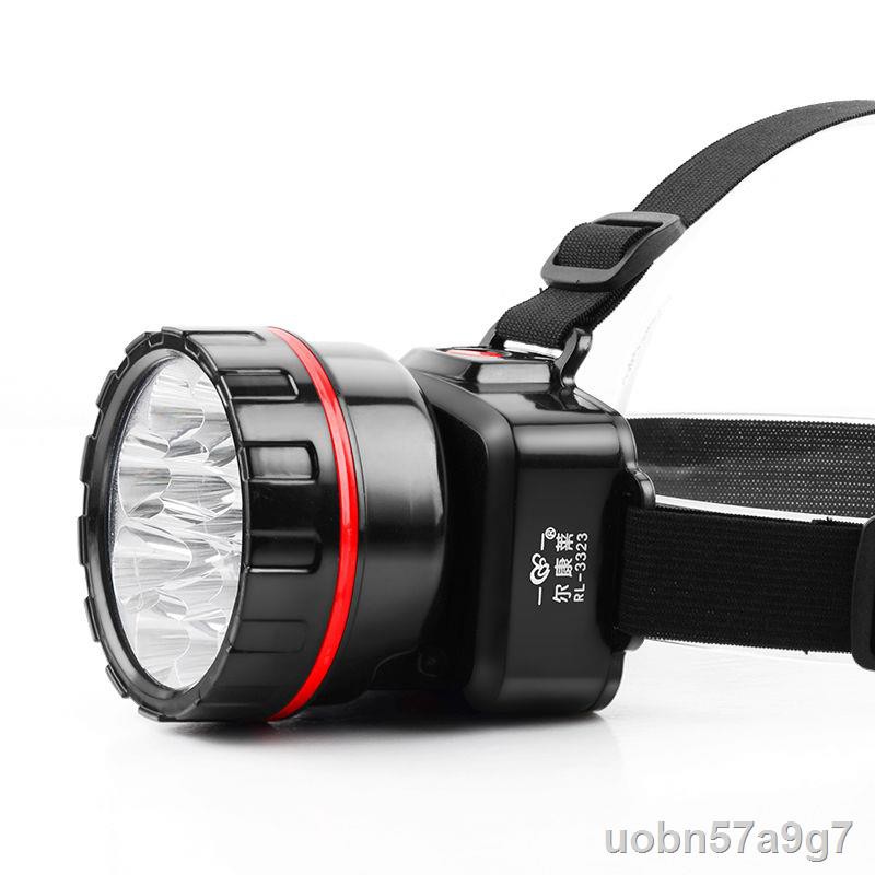 Đèn pha LED có thể được sạc lại với ánh sáng mạnh của Miner câu cá đêm pin tầm xa siêu