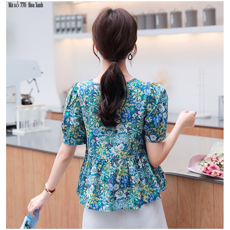 B776- Áo hoa cotton babydoll