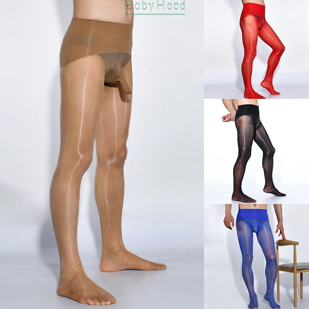 Open/Close/Ball Pouch Men Glossy Pantyhose Sexy Silky Soft Nylon Stockings Hot#BBHOOD