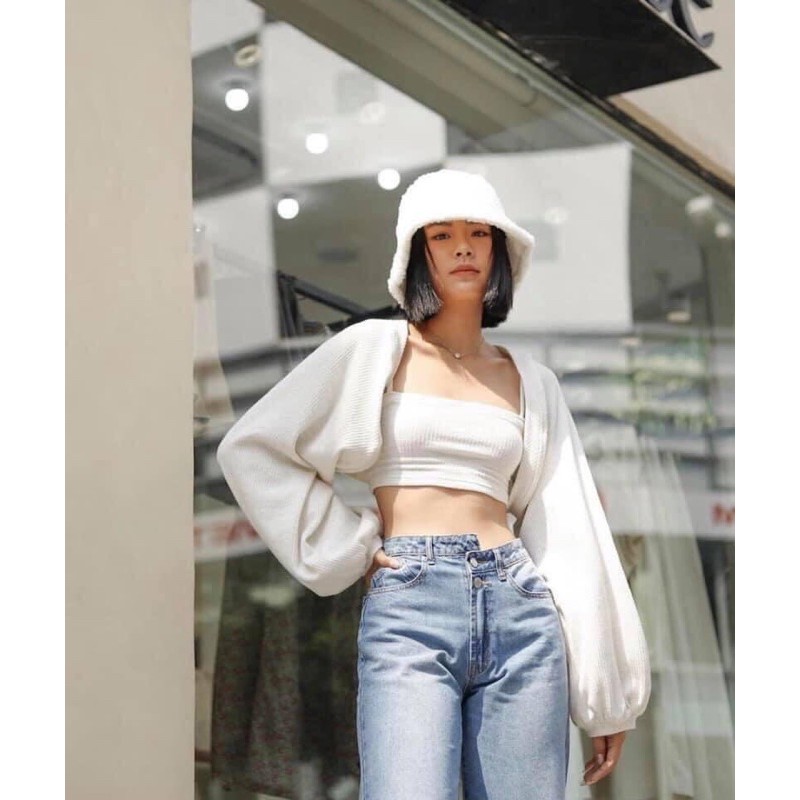 [RE VO DICH]Áo Khoác Cardigan Len Mỏng Kèm Áo 2 Dây - GIẢM 20% | BigBuy360 - bigbuy360.vn