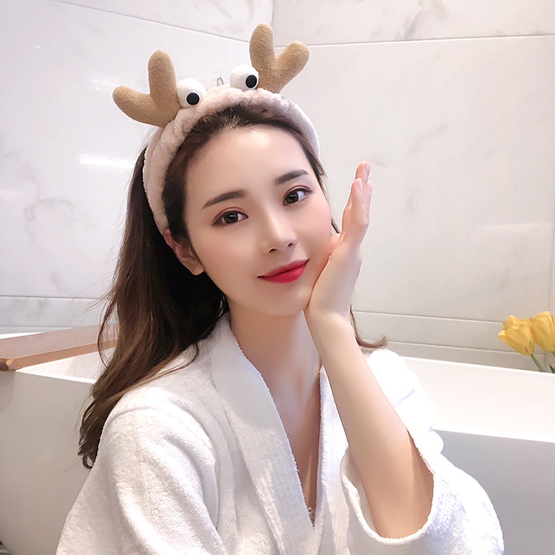 Băng Đô Cài Tóc Bản Rộng Co Giãn Họa Tiết Hoạt Hình Dễ Thương Cho Nữ