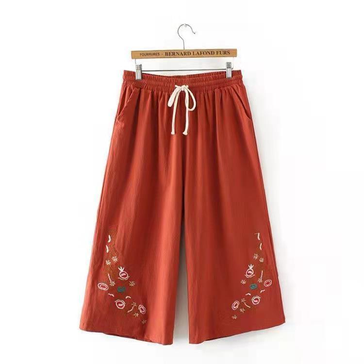 ☻ L O T U S ☻ Quần Culottes Thêu Plus Size Nữ LFB0189