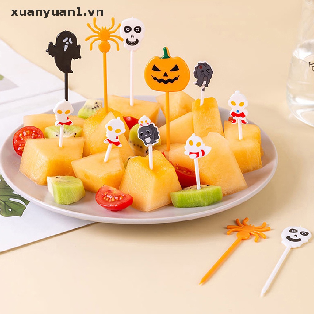 Set 10 / 6 Nĩa Ăn Trái Cây Bằng Nhựa Kiểu Dáng Dễ Thương