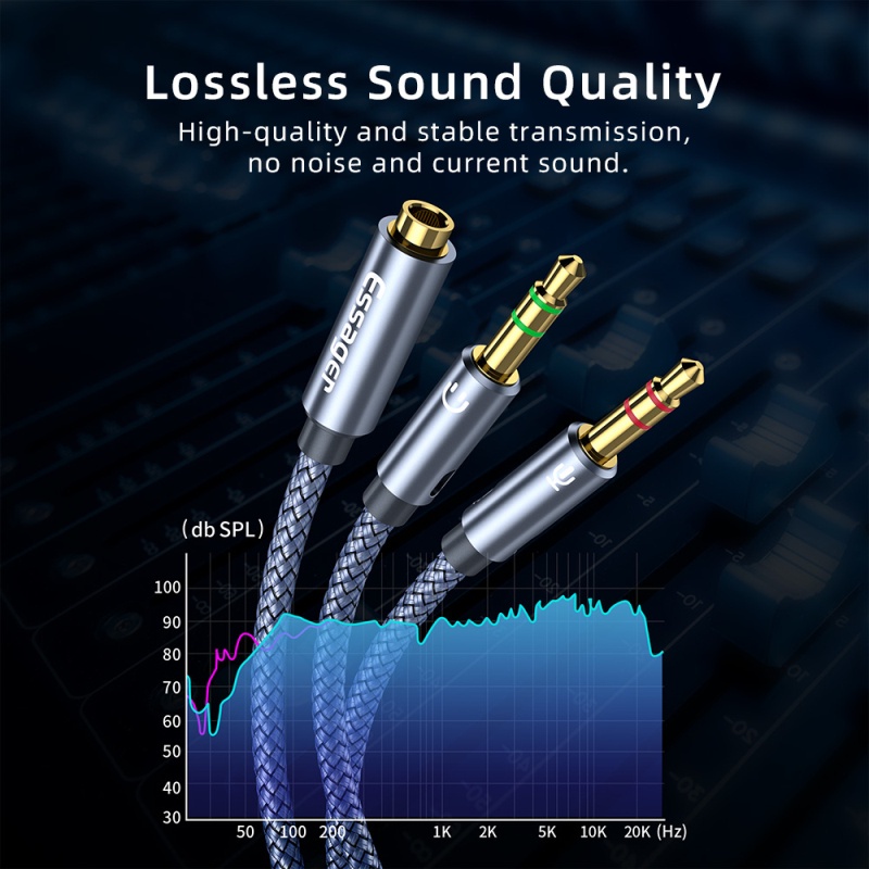 ESSAGER Cáp Chia Âm Thanh Tai Nghe 3.5mm Female Sang 2 3.5 mm Cho Máy Tính / Loa / Mic / Pc