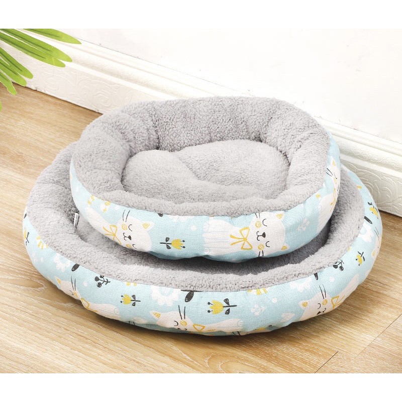 Ổ đệm cho mèo chó nệm nằm ngủ tròn lớn mềm mịn êm lót lông bằng bông cún mèo nhiều hình Con Mèo Xiêm