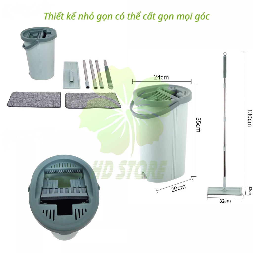 Bộ cây lau nhà tự vắt thông minh kiểu dáng Oval Model YGGL