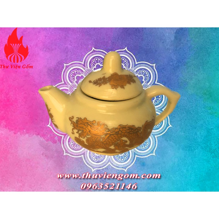 Bộ Trà mini vàng kim chuẩn gốm sứ Bát Tràng