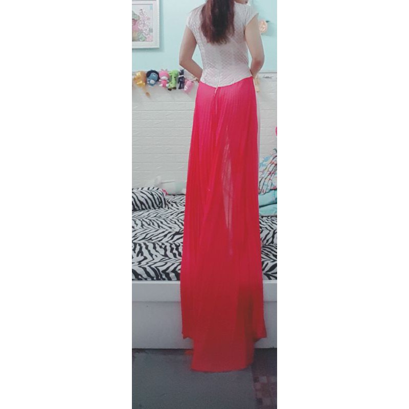 Thanh lý bộ áo dài ren voan ket hoa eo &lt;70cm