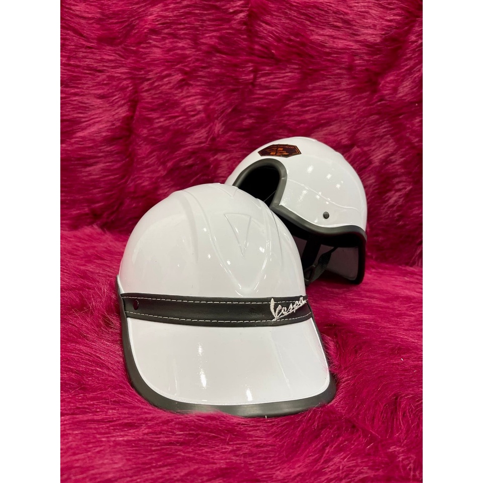 Nón bảo hiểm kết lưỡi trai VESPA viền da cao cấp❤️ nhiều màu cho Nam/ Nữ