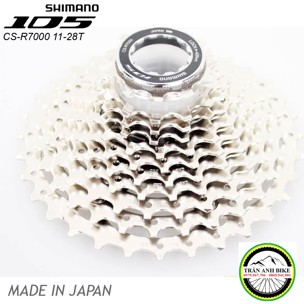 Líp thả líp 11 xe đạp SHIMANO 105 CS-R7000 11-28T - Hàng chính Hãng