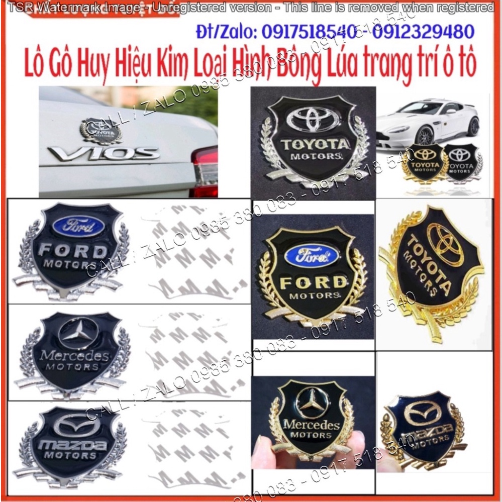 Logo Bông Lúa Theo Hãng Xe: Honda, Toyota, VIP, Mazda, Ford, Mercedes, Huyndai ... Thép Không Gỉ Mạ Màu (Ảnh Sp Thật)