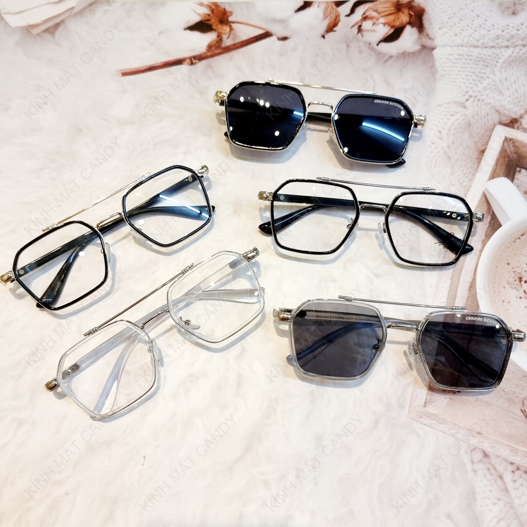 Gọng kính cận unisex 2155, kính nam nữ đa giác – Tiệm kính Candy