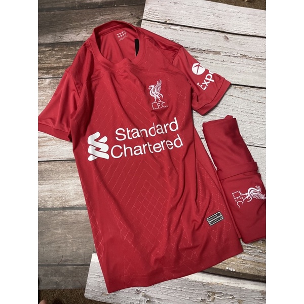 Set Bộ quần áo thê thao bóng đá nam nữ vải thun thái clb liverpool áo đỏ quần đỏ mùa giải 2022 2023