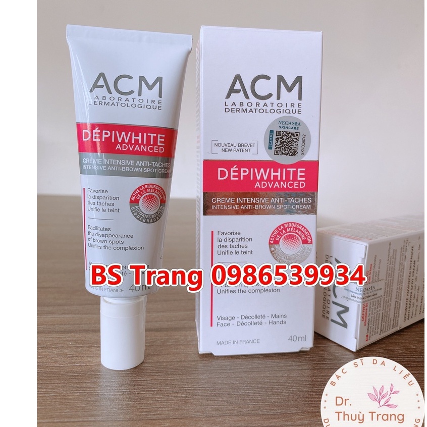 [QR CHÍNH HÃNG] Kem giảm nám tàn nhang da không đều màu Depiwhite Advanced - ACM 40ml