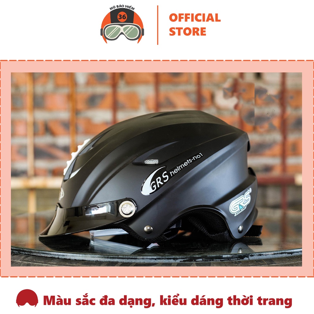 Mũ bảo hiểm không kính GRS A760T (màu đen nhám)