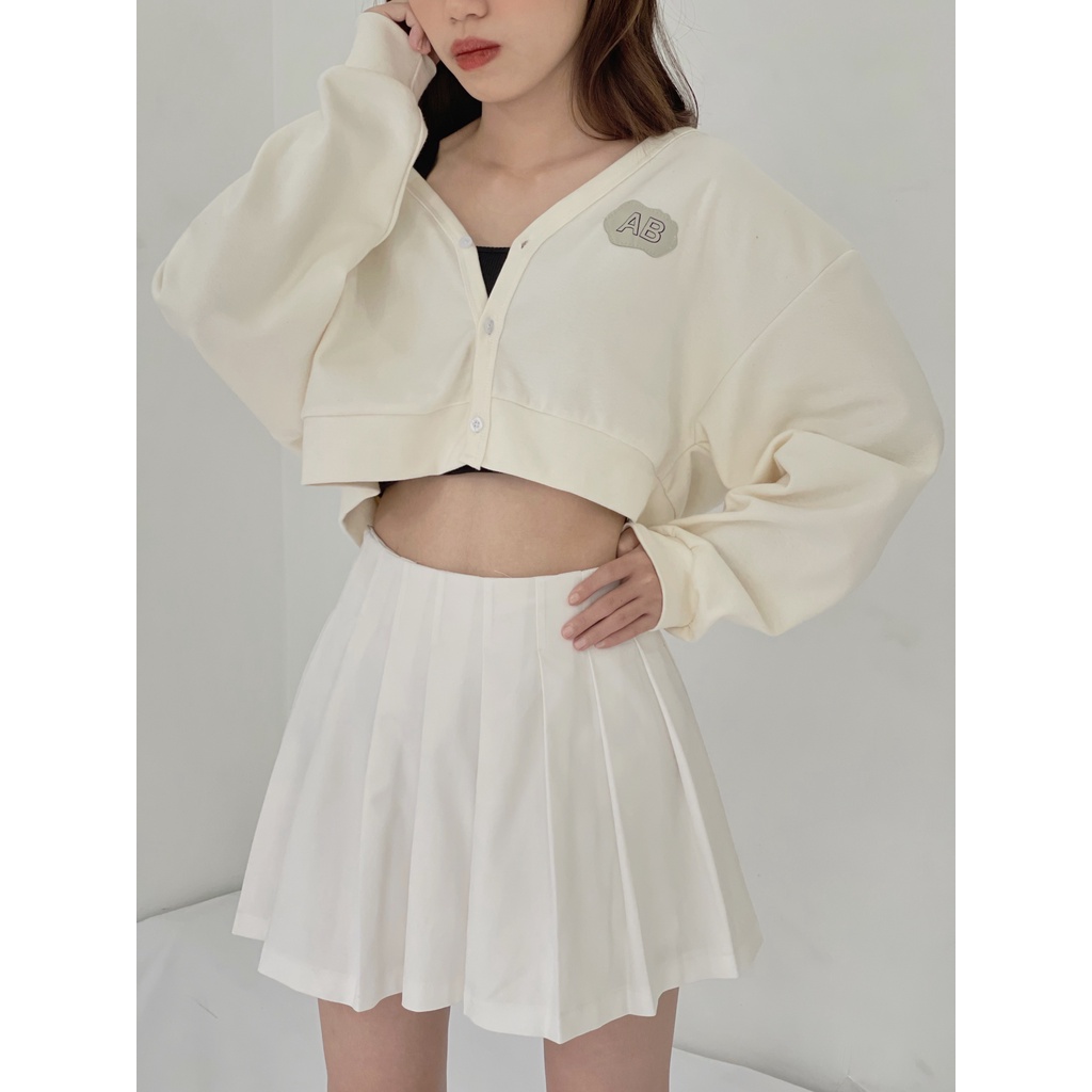 Áo cardigan croptop tay dài AB BASIC len tăm  form rộng Ulzzang (Ảnh thật/ Có sẵn)