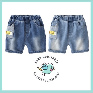 Quần short jean cho bé trai Wellkids đáp túi , chất mềm