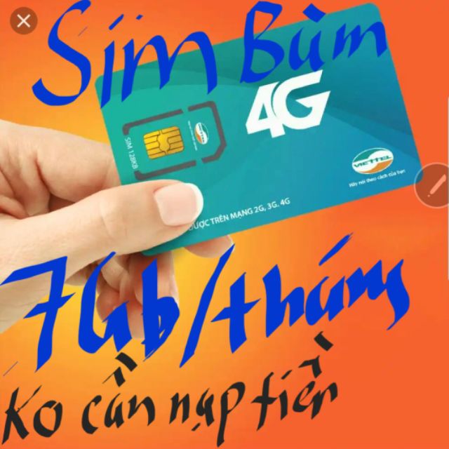 Sim Bùm 1 năm viettel 4G 7GB/tháng