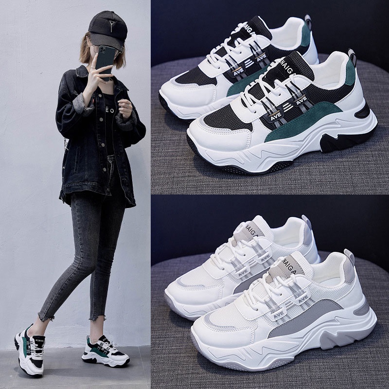 Giày sneaker IELGY đế dày thoáng khí thời trang Hàn Quốc cho nữ