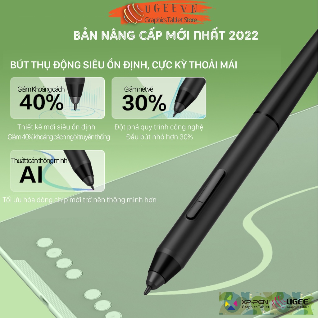 Bảng Vẽ Điện Tử Ugee EX08 Pro 8192 lực nhấn 6x10 inch sử dụng trí tuệ nhân tạo AI