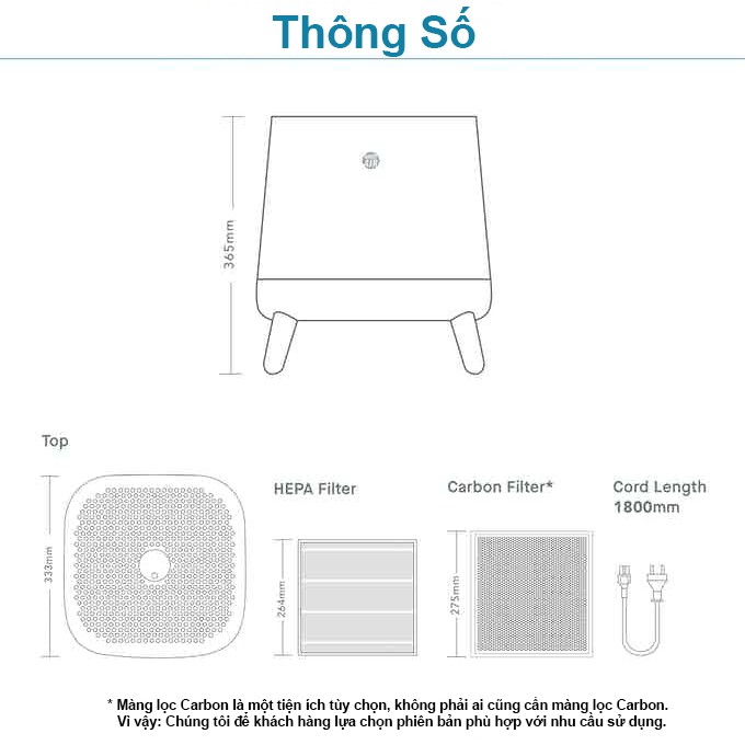 Máy lọc không khí SQAir - Smart Air Hàng chính hãng bảo hành 3 năm