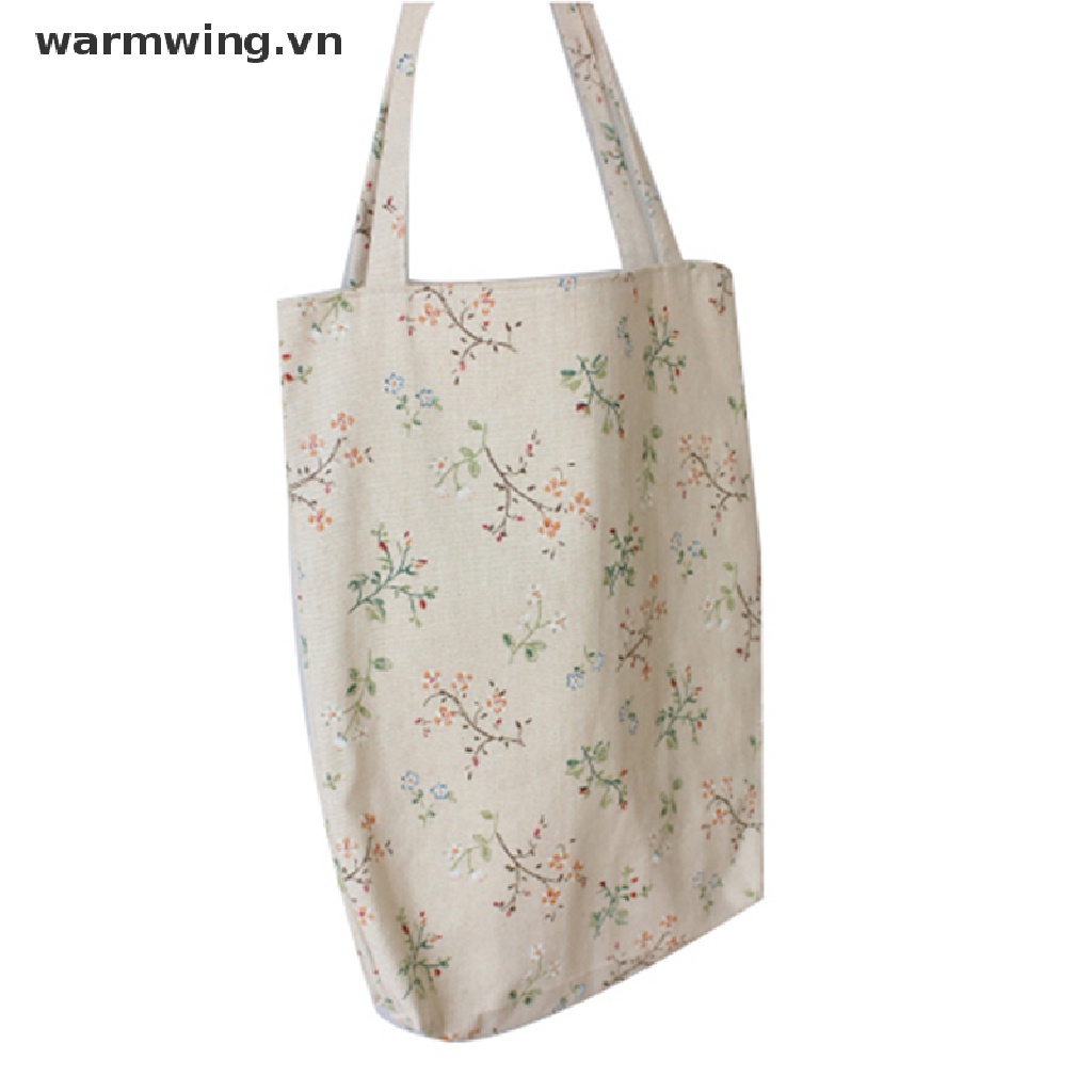 Túi tote bằng cotton lanh phong cách thời trang đi biển vintage