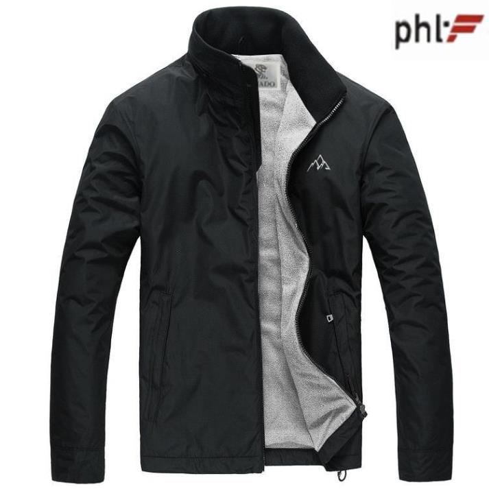 Áo khoác dù nam cổ trụ 2 lớp lót nỉ cao cấp HCM AKD38 _Hàng thật như ảnh chụp
