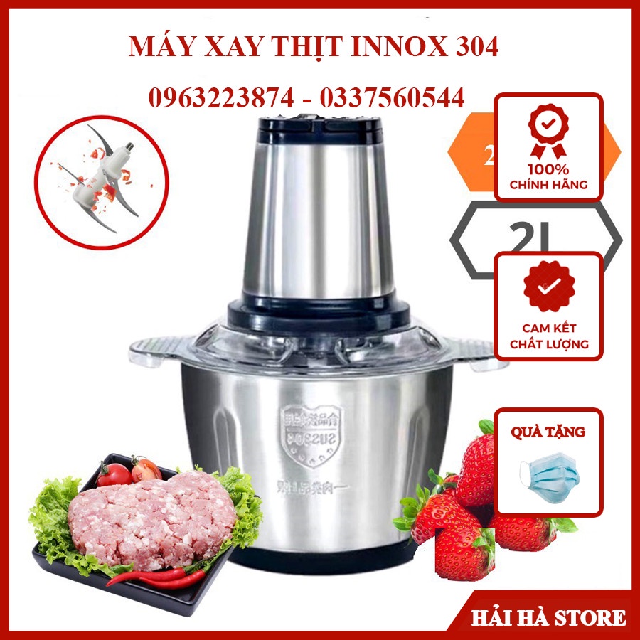 Máy xay thịt - xay sinh tố đa năng cối inox 304, công suất lớn xay thịt, xay tỏi ớt, xay rau