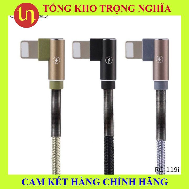 [HOT] Cáp Sạc Nhanh Iphone - Chuẩn Hãng Remax Rc 119I Quặp L Chống Gãy, Chống Rối - Trọng Nghĩa Store