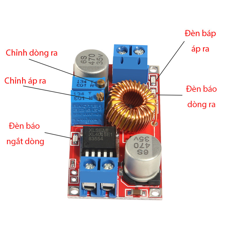 Mạch Hạ Áp DC XL4015 XL4015E 5A Có Chỉnh Dòng và Áp - Led Driver