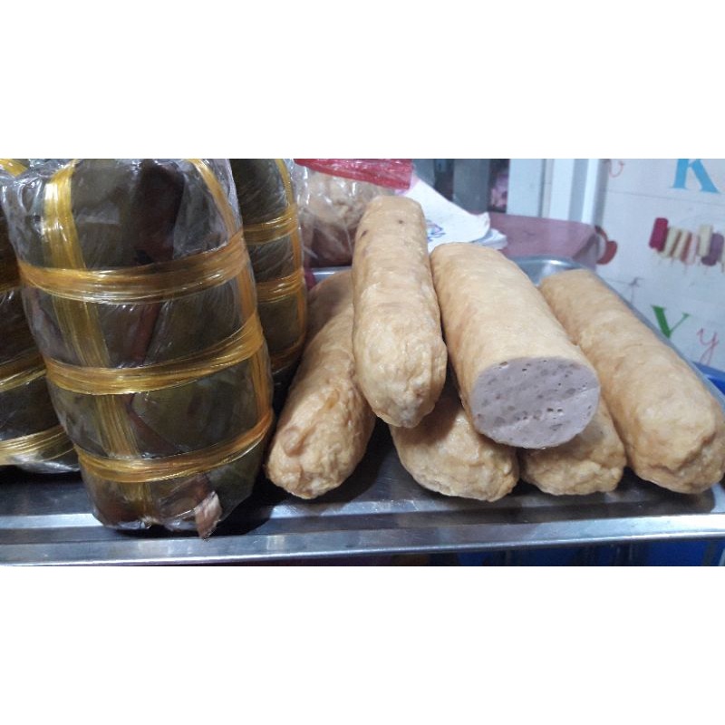 Chả lụa 500gr, chả cây chiên 2 cây 600gr nhà làm ( không chất bảo quản)