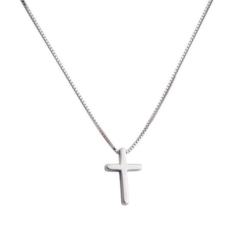 Vòng Cổ Choker Bằng Kim Loại Mỏng Màu Sắc Hình Chữ Thập Đơn Giản