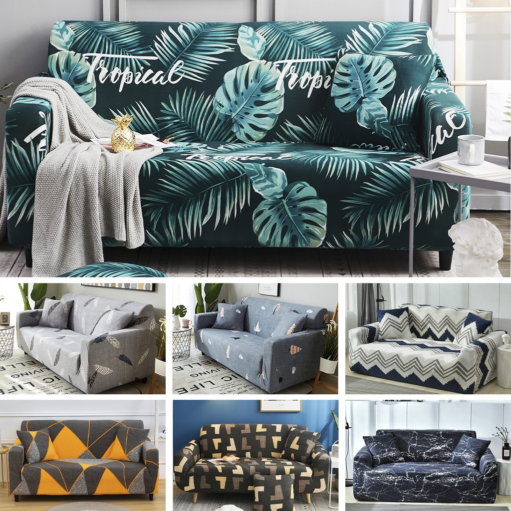 Vỏ Bọc Ghế Sofa 1 / 2 / 3 / 4 Chỗ Ngồi Bằng Cotton Co Giãn Chống Trượt Tiện Dụng