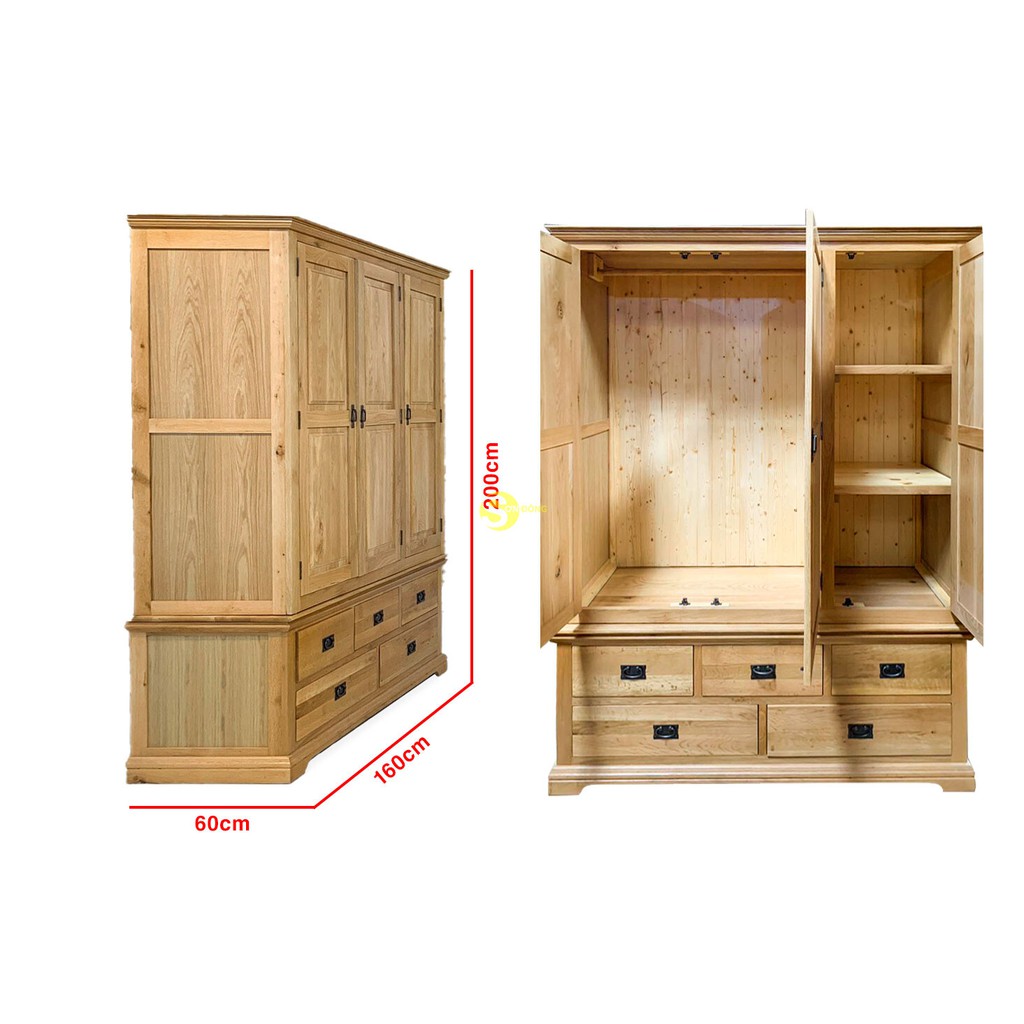 Tủ Quần Ao Gỗ Sồi Mỹ 3 Canh 1 6m Chinh Hang 14 450 000đ