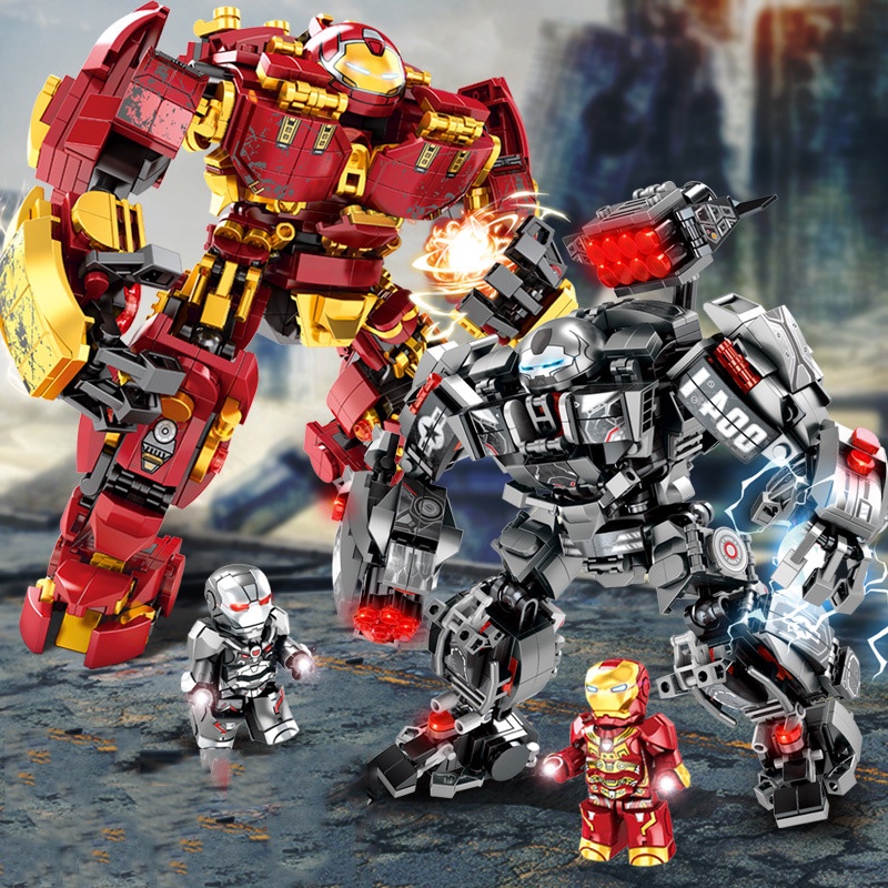 Đồ Chơi Lắp Ráp Kiểu LEGO Robot Người Sắt IronMan MK44 Steel Mecha Và Găng Tay Vô Cực LY76038-13 Với 820+ Mảnh Ghép