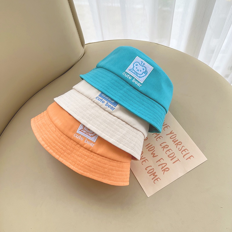 Mũ Tai Bèo Vải Thêu Chữ Phong Cách Hàn Quốc Cho Bé