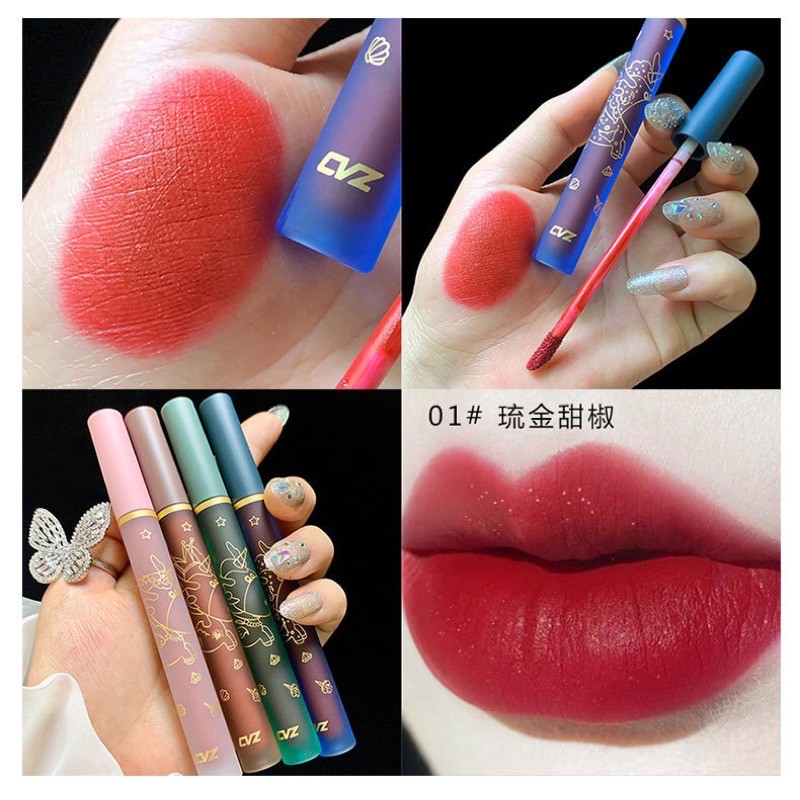 Set son 4 thỏi CVZ kì lân hot hit vỏ xinh chất son đẹp vỏ cute