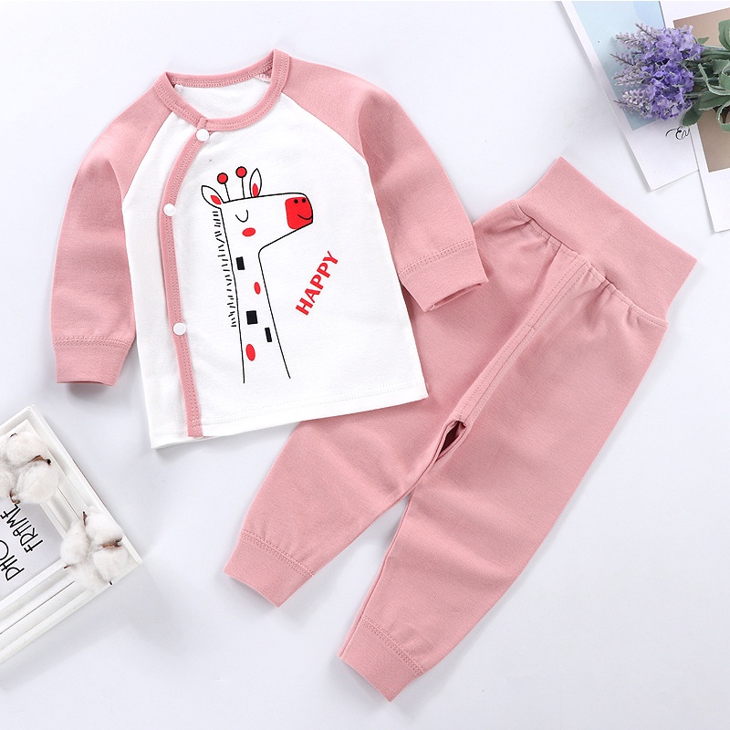 Bộ đồ dài tay cho bé trai bé gái sơ sinh 100% cotton nguyên chất hàng xuất khẩu cao cấp _ B57