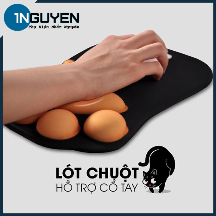 Lót chuột có đệm tay - Bàn Di Chuột Silicon Hình Tay Mèo ngộ nghĩnh chống mỏi, chai tay | Mouse Pad