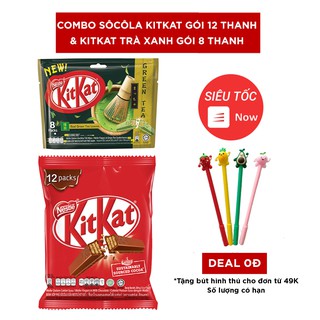 COMBO SOCOLA KITKAT GÓI 12 THANH VÀ KITKAT TRÀ XANH GÓI 8 THANH