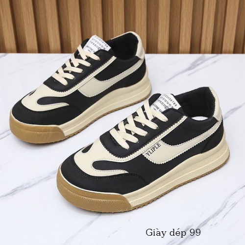 Giày nữ thể thao -  Sneakers nữ đen và nâu đế cao mẫu năng động, trẻ trung hottrend 2021 đẹp, mới , xinh xắn | BigBuy360 - bigbuy360.vn
