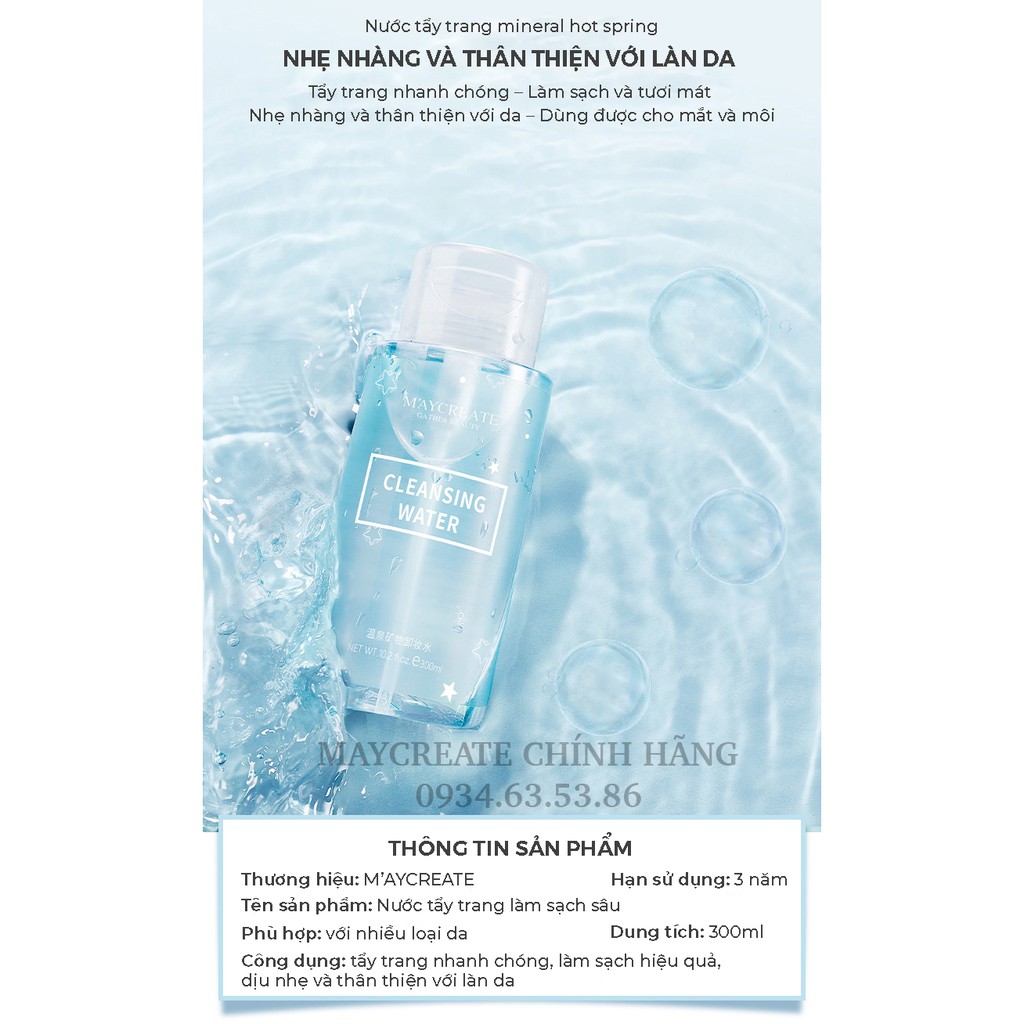 Tẩy Trang Nắp Nhấn Maycreate 300ml Nội Địa Trung. | BigBuy360 - bigbuy360.vn