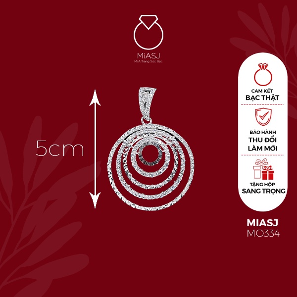 Mặt dây chuyền nữ Bạc Ý S925 MiASJ mặt xoàng nhiều kiểu đính đá Cz sáng đẹp cao cấp M7