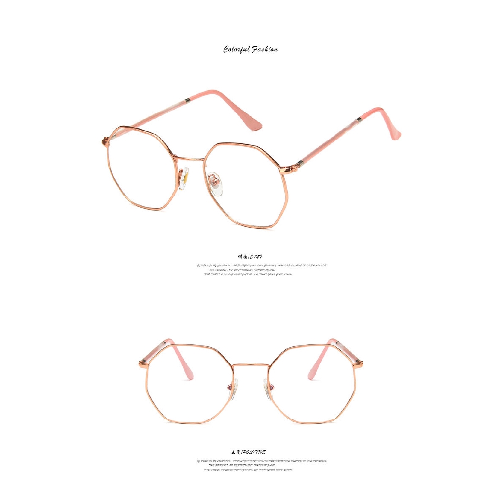 Korean style polygon style eyeglasses Stylish women anti BLUE