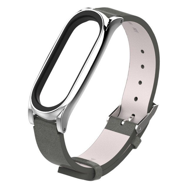 Dây Đeo Tay Bằng Da pu Cho Đồng Hồ Thông Minh xiaomi mi band 4 3 Hoặc mi band 5 6 plus