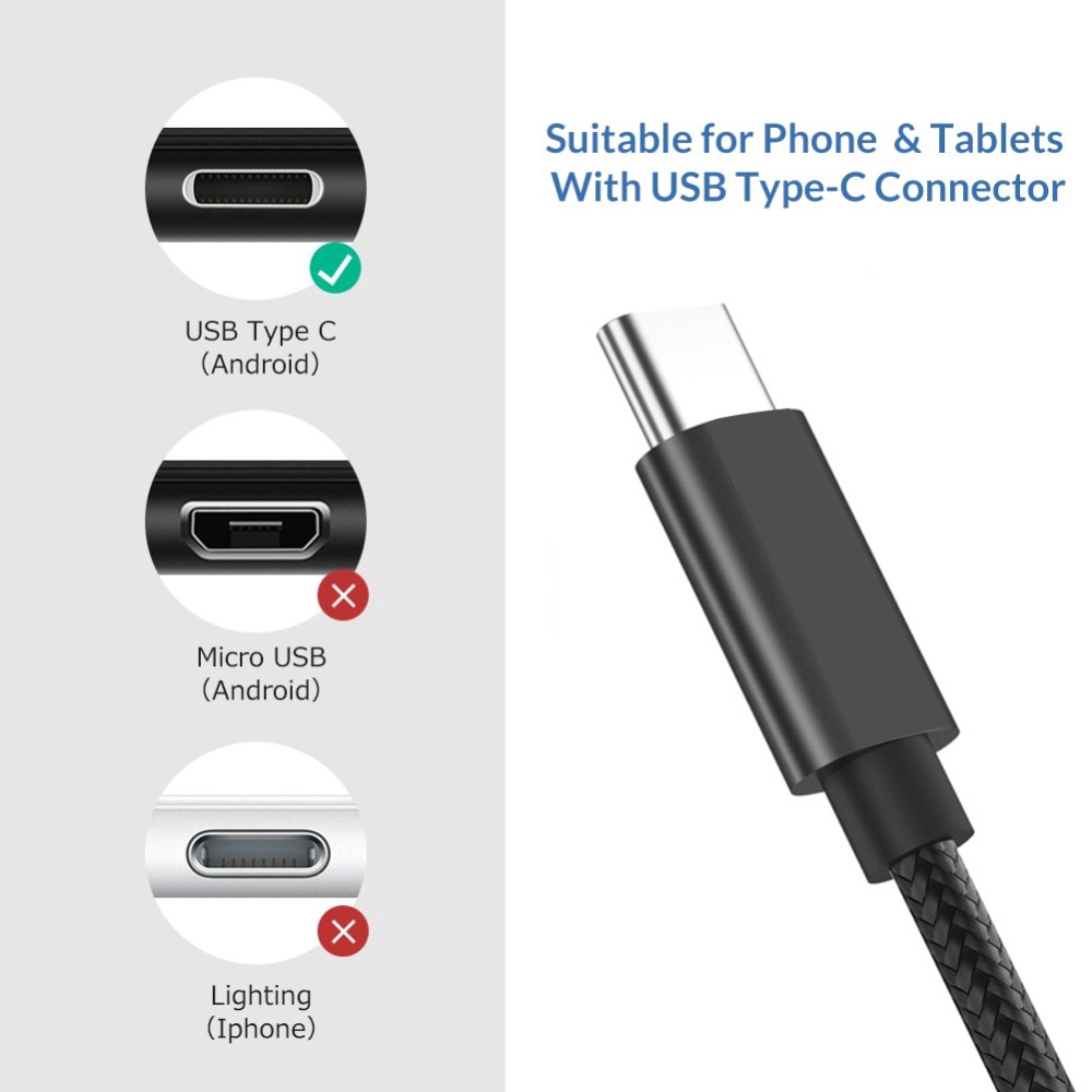 Cáp Sạc Nhanh Usb Type C 2m Cho Điện Thoại