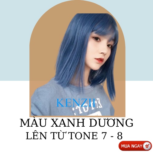 Thuốc Nhuộm Tóc Màu Xanh Dương  Tặng Trợ Nhuộm  Kenzii Lên Từ Tone 7 - 8 ( Thuốc Nhuộm Tóc Xanh Dương )