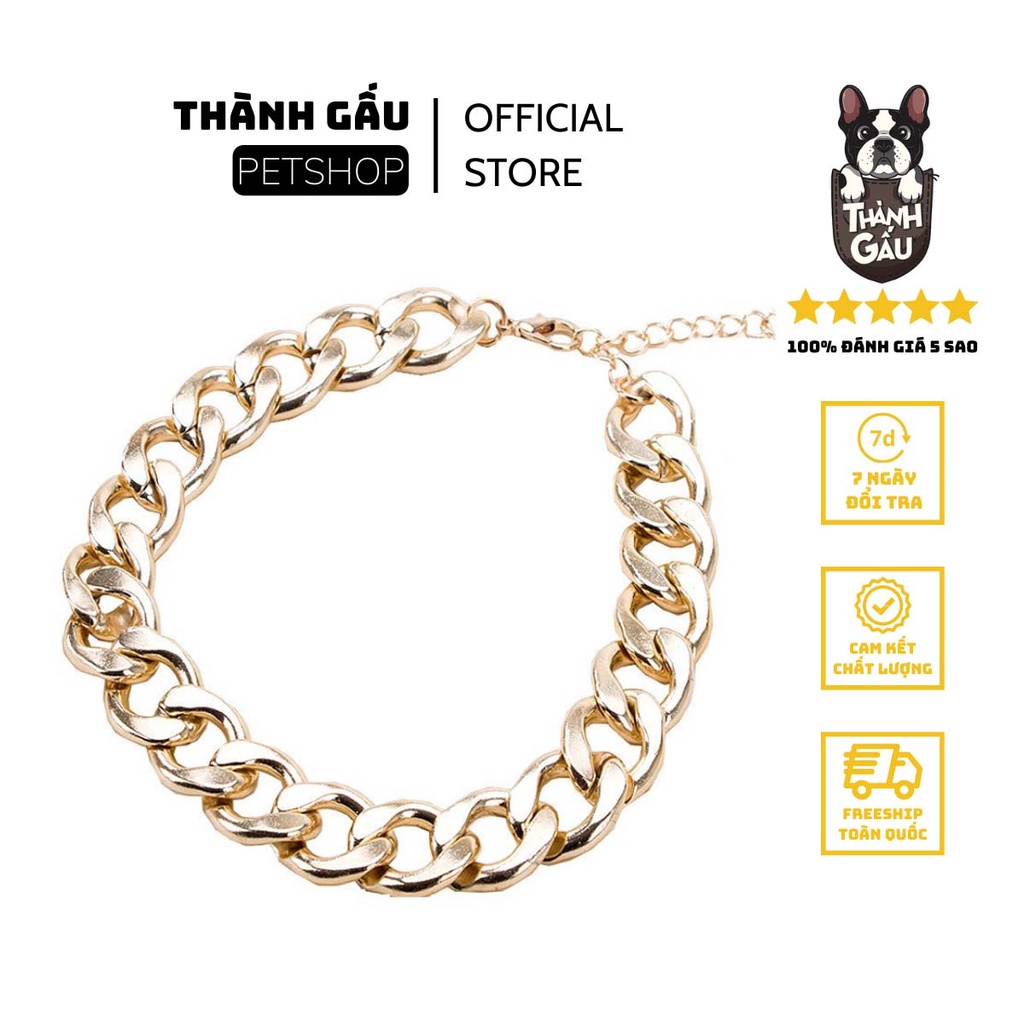 Vòng cổ mạ vàng bạc cho thú cưng dạng xích siêu ngầu